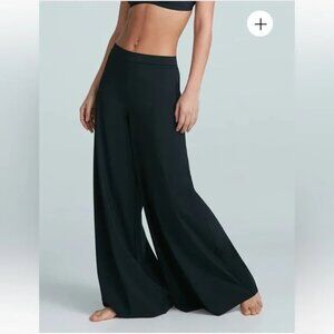 Commando Black High Rise Super Wide Leg Lounge Pants Raw Seam Womens Small